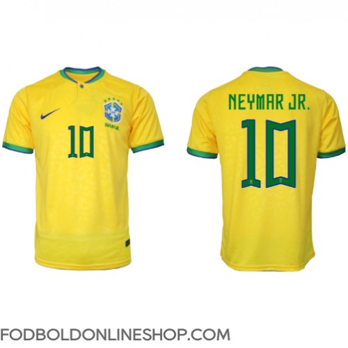 Brasilien Neymar Jr #10 Hjemmebanetrøje VM 2022 Kortærmet